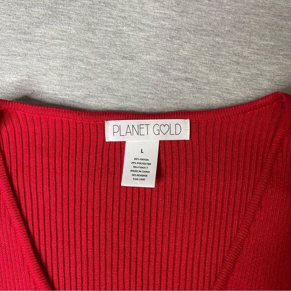 Macy’s Planet Gold Women’s Front Zip Ribbed Bodycon Dress - Picture 12 of 13